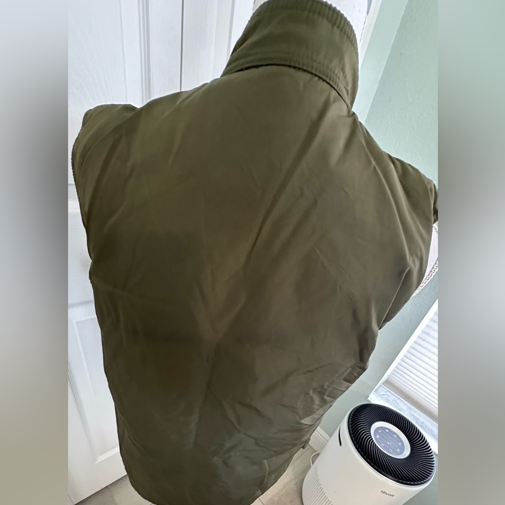 Ralph Lauren Vintage 90s Cargo Vest Full Zip Snap Closure Army Green Women's S - Picture 10 of 16